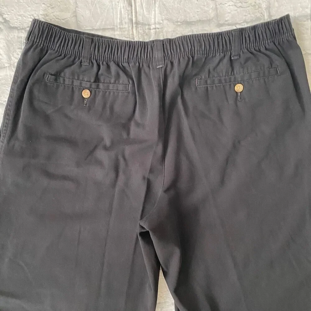 George 42x30 men corton blend pull on chino pants black